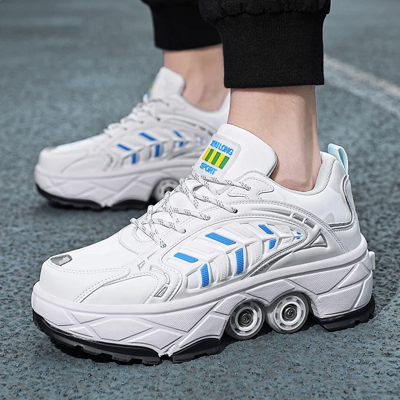 子供用ローラーブレード、4輪、ボタン式、格納式ブレーキ、安定 - Running Shoes のレビューと価格