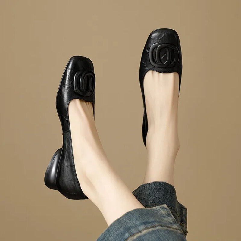フランス風レディースシューズ パンプス レザーシューズ スク - Heels のレビューと価格