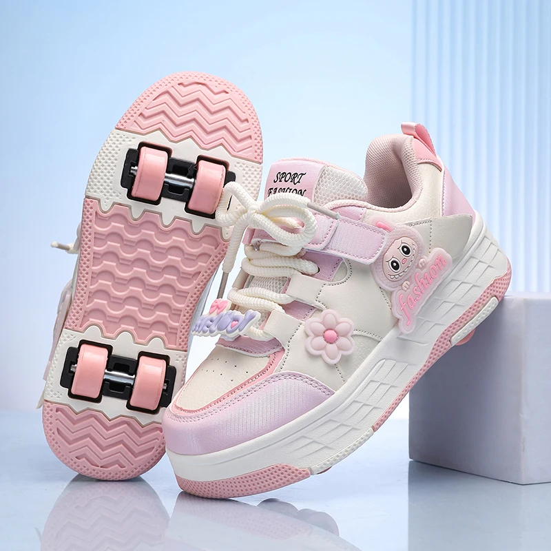 子供用ローラースケート、男の子・女の子向け、レザー製、2つの - Women'S Shoes のレビューと価格