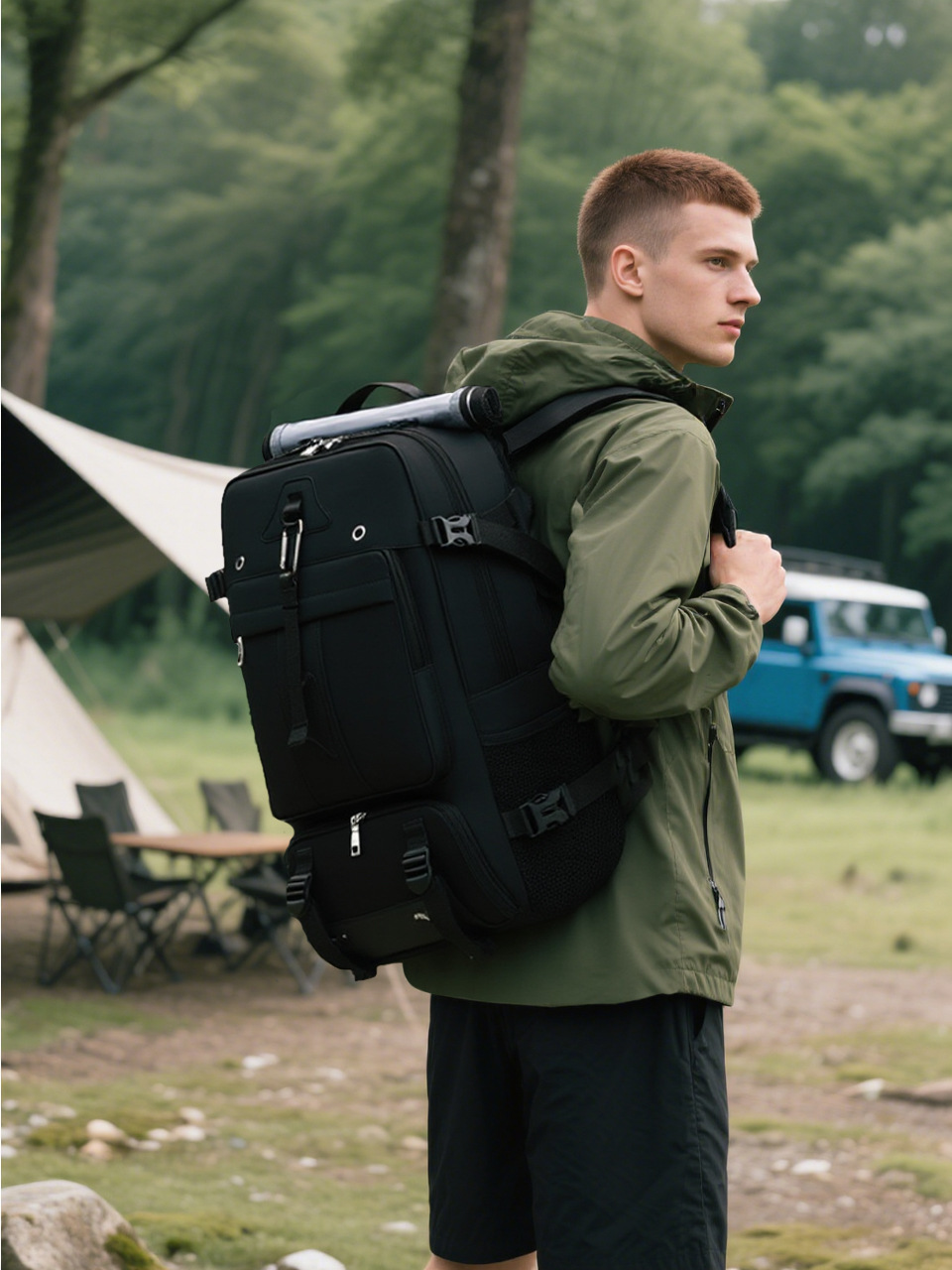 60Lの大容量トラベルバックパック。防水仕様で拡張可能。シュ - Men'S Shoes のレビューと価格